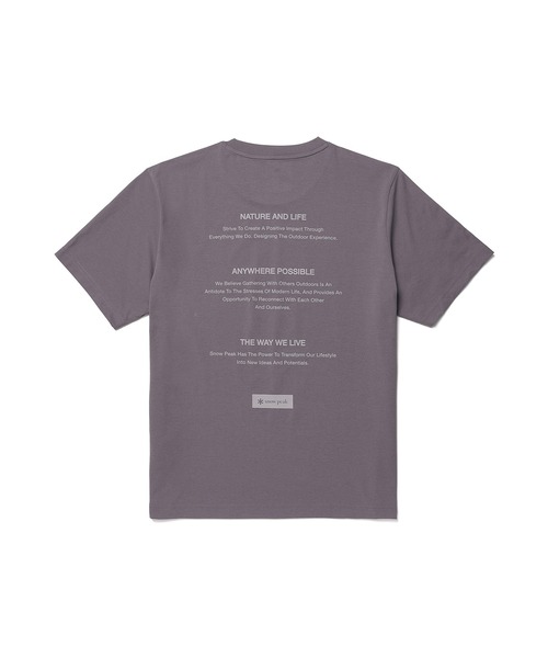 Snow Peak(スノーピーク)の「Snow Peak / Quick-Dry Lettering S/S T-Shirt クイックドライ レタリング S/S Tシャツ 海外限定(Tシャツ/カットソー・メンズ・スミクロ/ホワイト/グレイッシュブルー・M/L/XL/2XL)」の3枚目の写真
