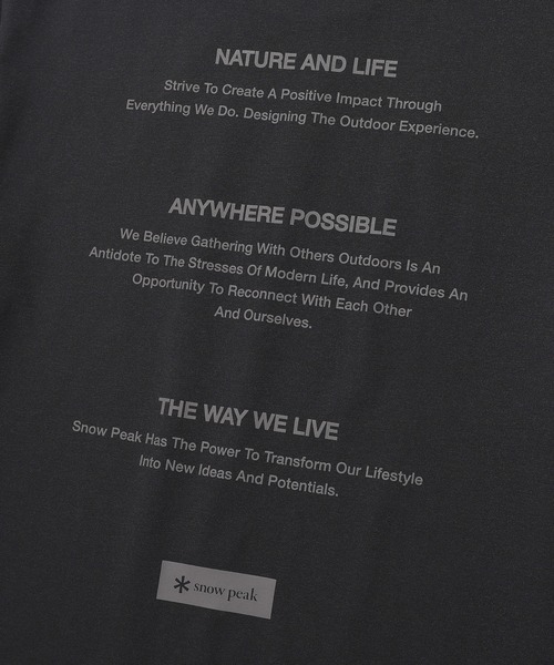 Snow Peak(スノーピーク)の「Snow Peak / Quick-Dry Lettering S/S T-Shirt クイックドライ レタリング S/S Tシャツ 海外限定(Tシャツ/カットソー・メンズ・スミクロ/ホワイト/グレイッシュブルー・M/L/XL/2XL)」の13枚目の写真