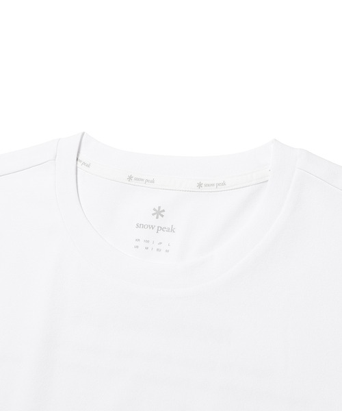 Snow Peak(スノーピーク)の「Snow Peak / Quick-Dry Lettering S/S T-Shirt クイックドライ レタリング S/S Tシャツ 海外限定(Tシャツ/カットソー・メンズ・スミクロ/ホワイト/グレイッシュブルー・M/L/XL/2XL)」の7枚目の写真