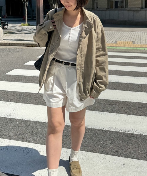 CANAL JEAN(キャナルジーン)の「El mar コットンナイロンスタンドカラーブルゾン(ブルゾン・レディース・ベージュ/アイボリー・ONE SIZE)」の1枚目の写真