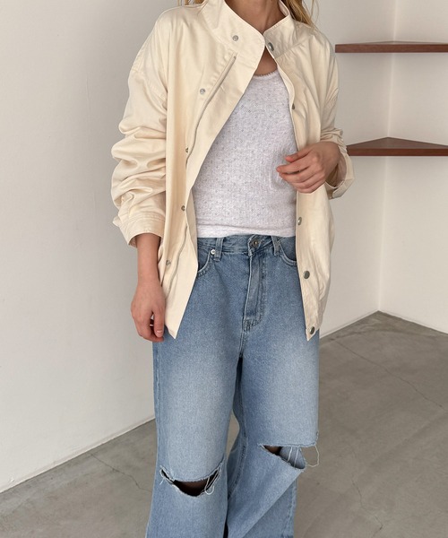 CANAL JEAN(キャナルジーン)の「El mar コットンナイロンスタンドカラーブルゾン(ブルゾン・レディース・ベージュ/アイボリー・ONE SIZE)」の17枚目の写真