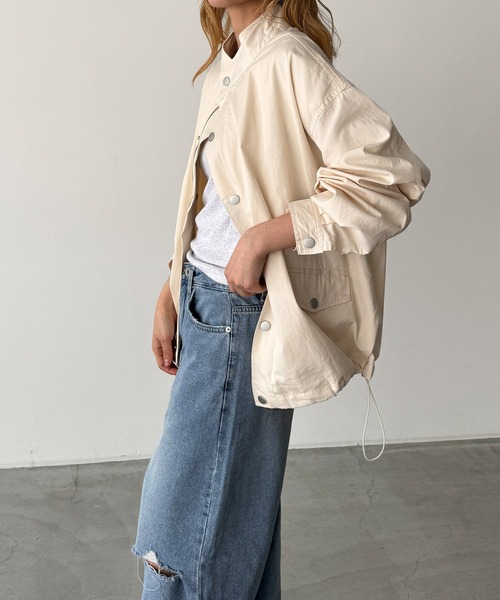 CANAL JEAN(キャナルジーン)の「El mar コットンナイロンスタンドカラーブルゾン(ブルゾン・レディース・ベージュ/アイボリー・ONE SIZE)」の16枚目の写真