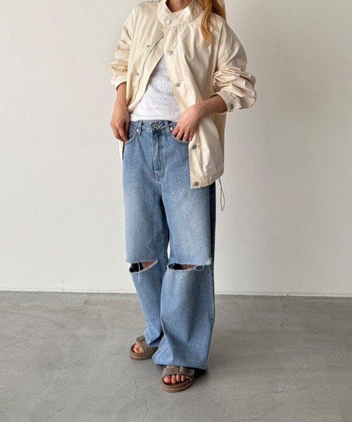 CANAL JEAN(キャナルジーン)の「El mar コットンナイロンスタンドカラーブルゾン(ブルゾン・レディース・ベージュ/アイボリー・ONE SIZE)」の14枚目の写真