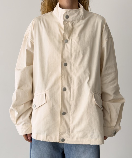 CANAL JEAN(キャナルジーン)の「El mar コットンナイロンスタンドカラーブルゾン(ブルゾン・レディース・ベージュ/アイボリー・ONE SIZE)」の10枚目の写真