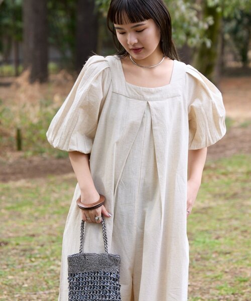 CIAOPANIC TYPY(チャオパニックティピー)の「【Aguni】綿麻裾刺繍サロペット(サロペット/オーバーオール・レディース・ブラック/アイボリー・ONE SIZE)」の7枚目の写真