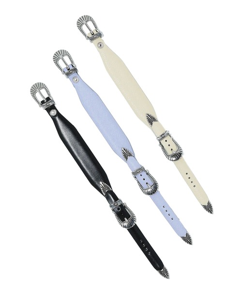 TOGA PULLA(トーガ プルラ)の「【TOGA TOO/トーガトゥー】Narrow double buckle bangle/ナローダブルバックルバングル(バングル/リストバンド・レディース・パープル/イエロー/ブラック・FREE)」の5枚目の写真