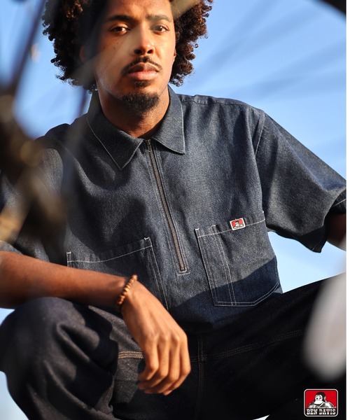 HALF ZIP DENIM SHIRTS（Tシャツ/カットソー）｜BEN DAVIS（ベン