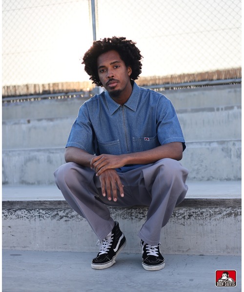 HALF ZIP DENIM SHIRTS（Tシャツ/カットソー）｜BEN DAVIS（ベン