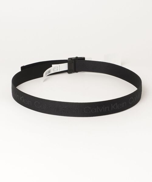 Calvin Klein(カルバン・クライン)の「CALVIN KLEIN カルバンクライン 35MM JACQUARD WEB BELT ckロゴ ジャガードウェビングベルト 無段階調整(ベルト・メンズ・ブラック・ONE SIZE)」の2枚目の写真
