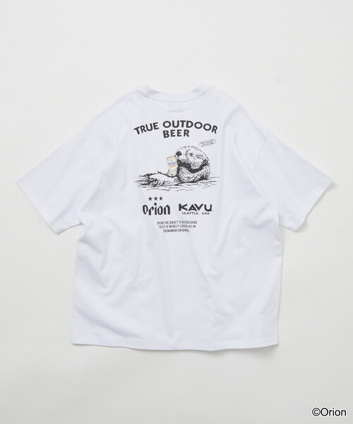 KAVU(カブー)の「KAVU/カブー 限定展開 KAVU×ORION 別注 ビッグシルエット アニマルバックプリント クルーネック Tシャツ / ラッコ / ビール(Tシャツ/カットソー・メンズ・杢グレー/ベージュ/ホワイト/ブラック・SMALL/LARGE/MEDIUM)」の6枚目の写真
