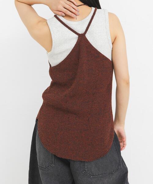 KBF（ケイビーエフ）の「メランジRIBタンクトップ（タンクトップ・レディース・ブルー系その他/ブラウン系その他・ONE）」の2枚目の写真