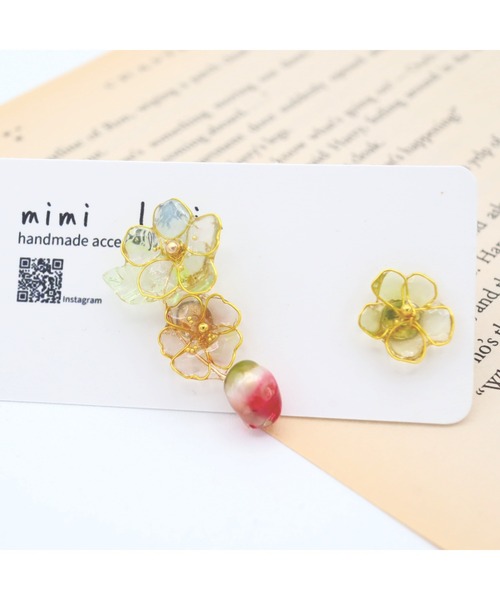 tone（トーン）の「【mimi lapin】お花見ピアスB(MA)（ピアス（両耳用）・レディース・ホワイト・FREE）」の4枚目の写真