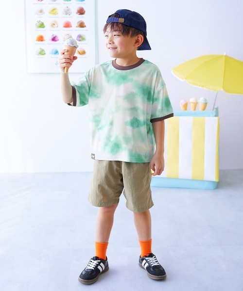 devirock(デビロック)の「デビロック×【アイス】 涼感 サラッとメッシュ フレーバー風タイダイプリント 半袖Tシャツ(Tシャツ/カットソー・キッズ・ブルー系/パープル系/ピンク系/グリーン系・160cm/150cm/140cm/130cm/120cm/110cm/100cm)」の5枚目の写真