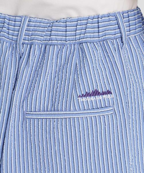 THOUSAND MILE(サウザンドマイル)の「THOUSAND MILE/SEERSUCKER STRIPE WIDE PANTS(セットアップ可)(その他パンツ・レディース・ライトブルー・L/M)」の13枚目の写真