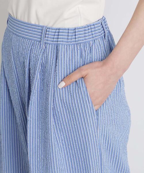 THOUSAND MILE(サウザンドマイル)の「THOUSAND MILE/SEERSUCKER STRIPE WIDE PANTS(セットアップ可)(その他パンツ・レディース・ライトブルー・L/M)」の15枚目の写真