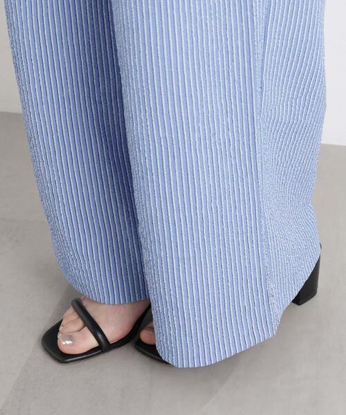 THOUSAND MILE(サウザンドマイル)の「THOUSAND MILE/SEERSUCKER STRIPE WIDE PANTS(セットアップ可)(その他パンツ・レディース・ライトブルー・L/M)」の16枚目の写真