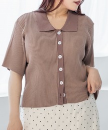 CLETTE（クレット）の「CLETTEオリジナルバイカラー衿付き半袖ニット（ニット/セーター）」
