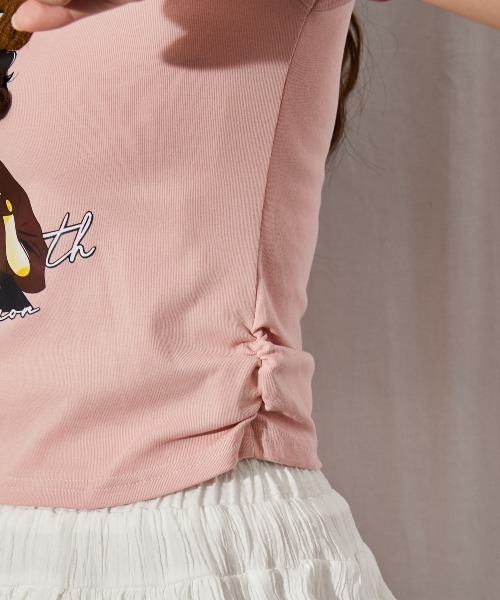 GORGE(ゴージ)の「《帽子女の子キャラ》立体デザインTシャツ/ストリート×Y2K/春夏/全3色(Tシャツ/カットソー・レディース・ブラック/オフホワイト/ピンク・F)」の18枚目の写真