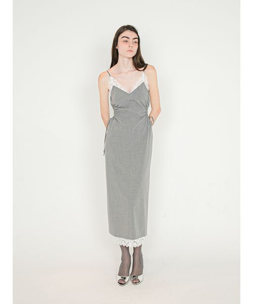 SORIN(ソリン )の「Circle Cut Lace Cami Dress/サークルカット レースキャミドレス(ワンピース・レディース・グレー/ブラック/ベージュ・36/38)」の1枚目の写真