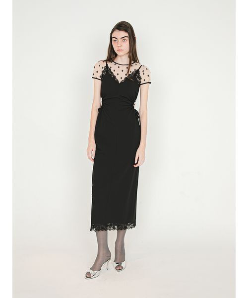 SORIN(ソリン )の「Circle Cut Lace Cami Dress/サークルカット レースキャミドレス(ワンピース・レディース・グレー/ブラック/ベージュ・36/38)」の2枚目の写真