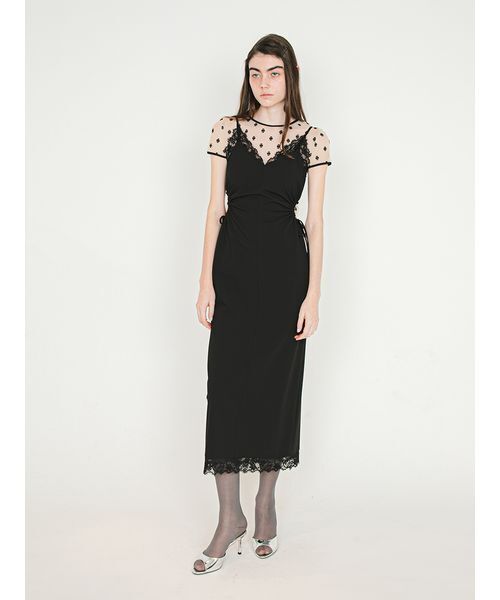 SORIN(ソリン )の「Circle Cut Lace Cami Dress/サークルカット レースキャミドレス(ワンピース・レディース・グレー/ブラック/ベージュ・36/38)」の4枚目の写真