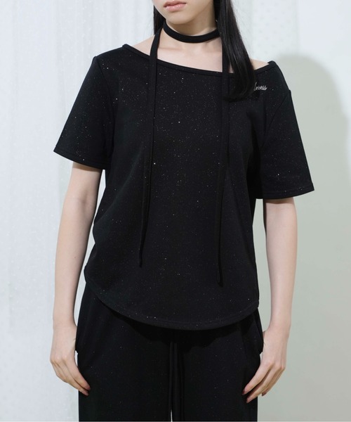 sedacle girl(セダクルガール)の「グリッターオフショルTEE(Tシャツ/カットソー・レディース・チャコールグレー/ブラック/ライトブルー・SMALL/MEDIUM)」の12枚目の写真