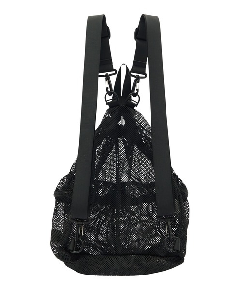 X-girl(エックスガール)の「FACE LABEL 2WAY MESH KNAPSACK(バックパック/リュック・レディース・ベージュ/ブラック・ONE SIZE)」の5枚目の写真