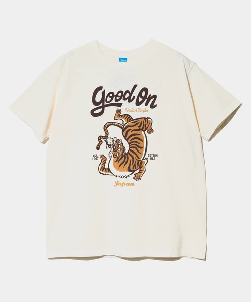 go slow caravan(ゴースローキャラバン)の「Good On/グッドオン TIGER SS TEE(Tシャツ/カットソー・メンズ・ナチュラル/レッド・LARGE/X-LARGE/MEDIUM)」の1枚目の写真