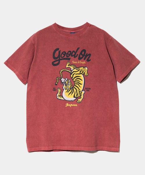 go slow caravan(ゴースローキャラバン)の「Good On/グッドオン TIGER SS TEE(Tシャツ/カットソー・メンズ・ナチュラル/レッド・LARGE/X-LARGE/MEDIUM)」の2枚目の写真
