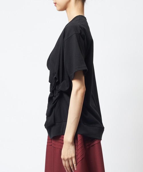 gomme(ゴム)の「シャーリングT(Tシャツ/カットソー・レディース・ボルドー/ホワイト/ブラック/チャコールグレー・MEDIUM)」の18枚目の写真