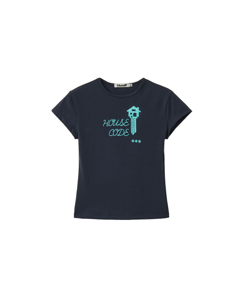UUUUP(ユープ)の「キーチェーングリッターティー - ダークネイビー(Tシャツ/カットソー・レディース・その他・SMALL/MEDIUM)」の2枚目の写真