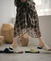 soft gather square toe thong sandals /ソフトギャザースクエアトゥトングサンダル