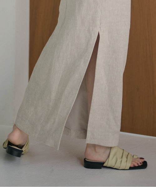 LAULEN(ローレン)の「soft gather square toe thong sandals /ソフトギャザースクエアトゥトングサンダル(サンダル・レディース・アイボリー/ライトグリーン/ブラック・23cm/24cm/24.5cm)」の21枚目の写真