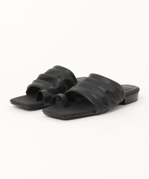 LAULEN(ローレン)の「soft gather square toe thong sandals /ソフトギャザースクエアトゥトングサンダル(サンダル・レディース・アイボリー/ライトグリーン/ブラック・23cm/24cm/24.5cm)」の7枚目の写真