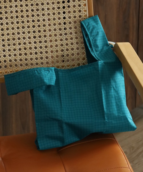 392 plusm(サンキューニプリュスエム)の「392PLUSM ECO BAG_MINI チェック エコバッグ(エコバッグ/サブバッグ・メンズ・グリーン/イエロー/オフホワイト/ベージュ・ONE)」の3枚目の写真