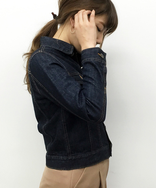 N.(N. Natural Beauty Basic)(エヌエヌナチュラルビューティーベーシック)の「SPRING Gジャン(デニムジャケット・レディース・ネイビー/ブルー・MEDIUM/SMALL)」の12枚目の写真