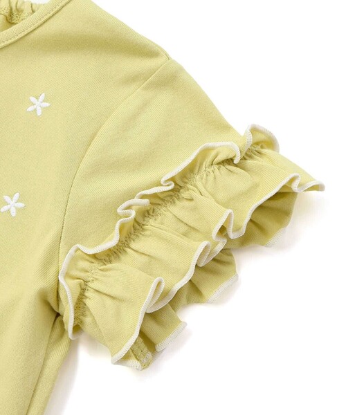 BeBe(ベベ)の「フラワーシャワー刺しゅうフリル天竺半袖Tシャツ(90~150cm)(Tシャツ/カットソー・キッズ・グリーン/ネイビー・140cm/130cm/110cm/150cm/120cm)」の15枚目の写真