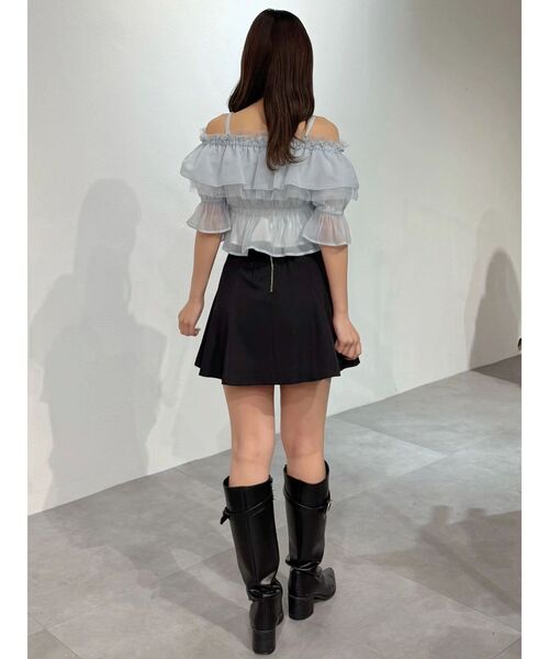 MERCURYDUO(マーキュリーデュオ)の「サマーマテリアルバックZIPミニスカパン(スカート・レディース・ブラック/ベージュ・SMALL/MEDIUM)」の7枚目の写真