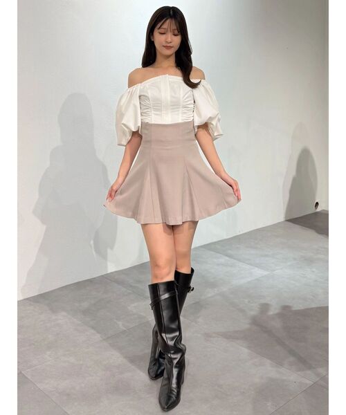 MERCURYDUO(マーキュリーデュオ)の「サマーマテリアルバックZIPミニスカパン(スカート・レディース・ブラック/ベージュ・SMALL/MEDIUM)」の9枚目の写真