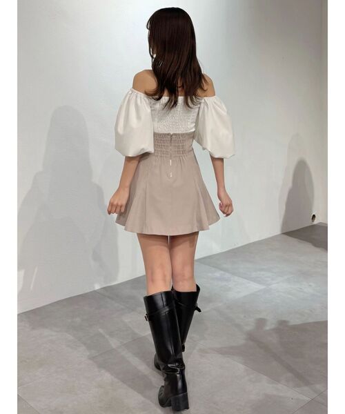 MERCURYDUO(マーキュリーデュオ)の「サマーマテリアルバックZIPミニスカパン(スカート・レディース・ブラック/ベージュ・SMALL/MEDIUM)」の10枚目の写真