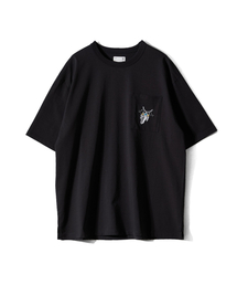 HORLISUN（ホーリーサン）の「Lawrence Short Embroidery T-shirt - Eagle talon & Feather Black（Tシャツ/カットソー）」