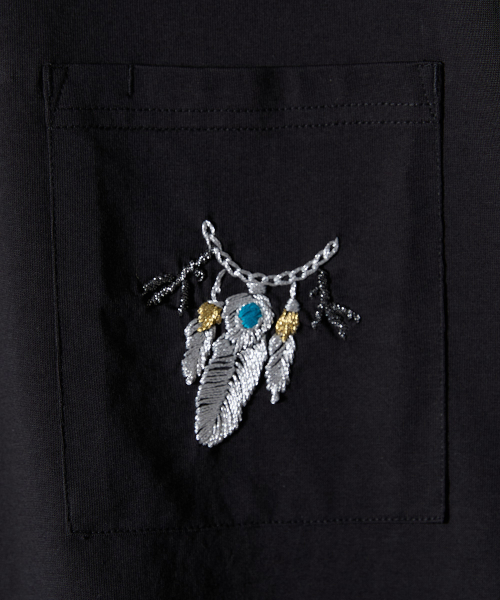 HORLISUN(ホーリーサン)の「Lawrence Short Embroidery T-shirt - Eagle talon & Feather Black(Tシャツ/カットソー・メンズ・その他・SMALL/MEDIUM/LARGE)」の3枚目の写真