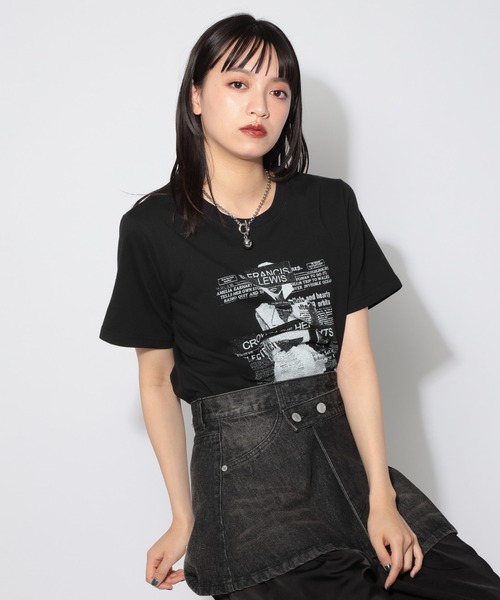 PAGEBOY(ページボーイ)の「コラージュT/半袖Tシャツ(Tシャツ/カットソー・レディース・ブラック/オフホワイト・FREE)」の2枚目の写真