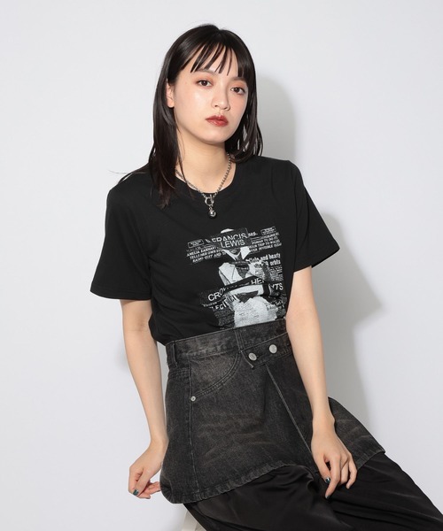 PAGEBOY(ページボーイ)の「コラージュT/半袖Tシャツ(Tシャツ/カットソー・レディース・ブラック/オフホワイト・FREE)」の11枚目の写真