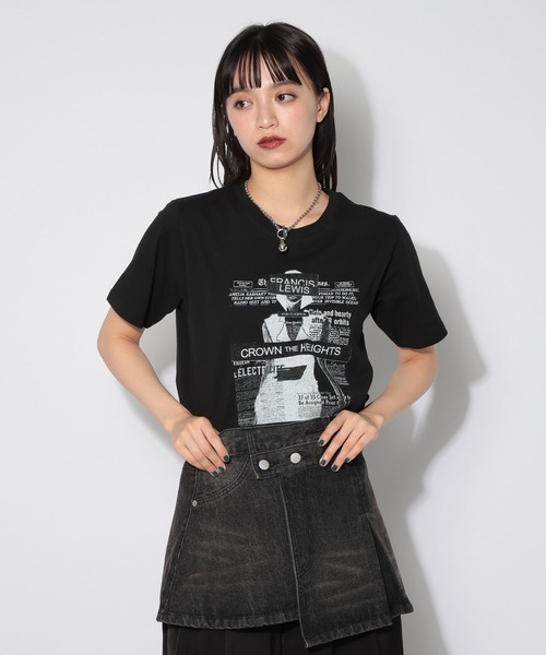 PAGEBOY(ページボーイ)の「コラージュT/半袖Tシャツ(Tシャツ/カットソー・レディース・ブラック/オフホワイト・FREE)」の12枚目の写真
