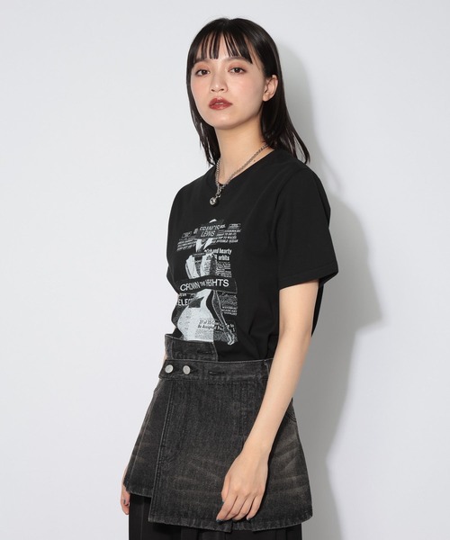 PAGEBOY(ページボーイ)の「コラージュT/半袖Tシャツ(Tシャツ/カットソー・レディース・ブラック/オフホワイト・FREE)」の13枚目の写真