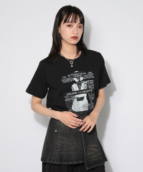 PAGEBOY(ページボーイ)の「コラージュT/半袖Tシャツ(Tシャツ/カットソー・レディース・ブラック/オフホワイト・FREE)」の14枚目の写真