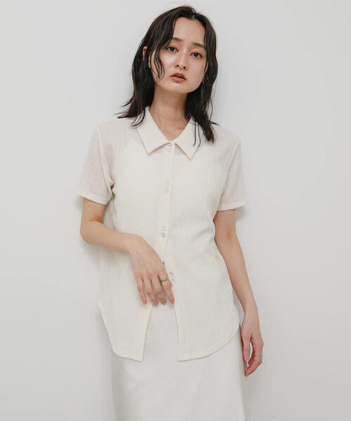 SENSE OF PLACE by URBAN RESEARCH（センスオブプレイスバイアーバンリサーチ）の「ハーフスリーブカットシャツ（シャツ/ブラウス・レディース・アイボリー/ネイビー/ブラウン・ONE）」の6枚目の写真