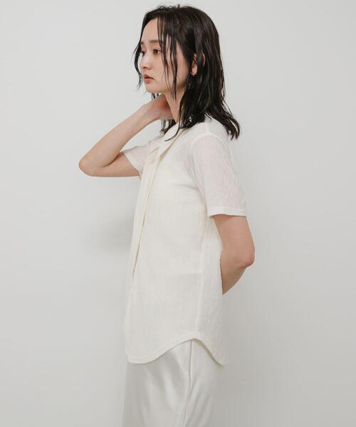 SENSE OF PLACE by URBAN RESEARCH（センスオブプレイスバイアーバンリサーチ）の「ハーフスリーブカットシャツ（シャツ/ブラウス・レディース・アイボリー/ネイビー/ブラウン・ONE）」の7枚目の写真