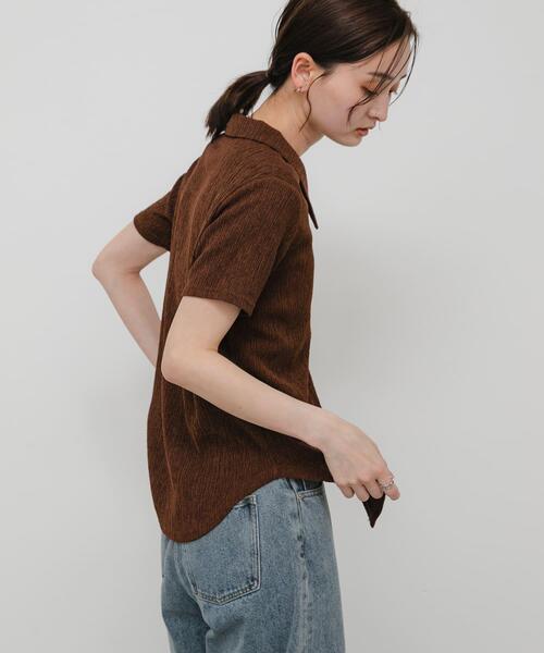 SENSE OF PLACE by URBAN RESEARCH（センスオブプレイスバイアーバンリサーチ）の「ハーフスリーブカットシャツ（シャツ/ブラウス・レディース・アイボリー/ネイビー/ブラウン・ONE）」の15枚目の写真